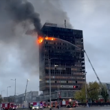 Požar u Vjesnikovom neboderu FOTO: N1 screenshot