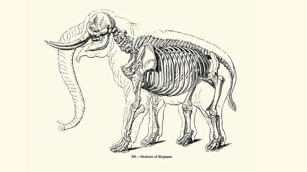 Ilsutracija skeleta slona