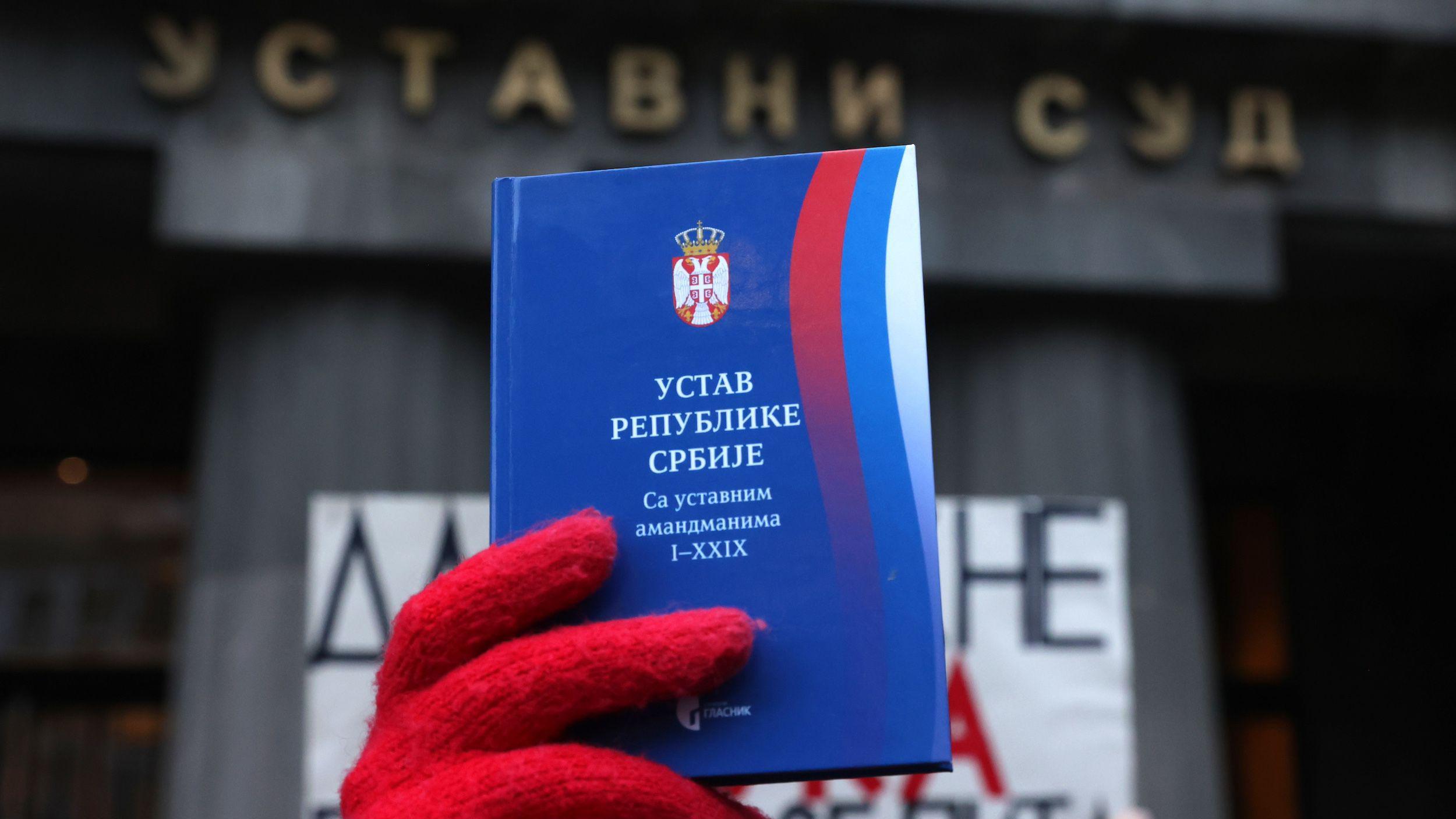 Protest studenata ispred Ustavnog suda 12. januara 2025. godine