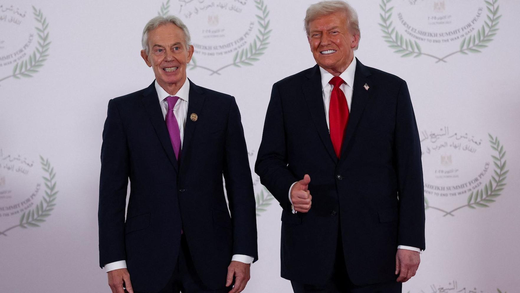Toni Bler i Donald Tramp u oktobru 2025, na mirovnom samitu u egipatskom letovalištu Šarm el Šeiku