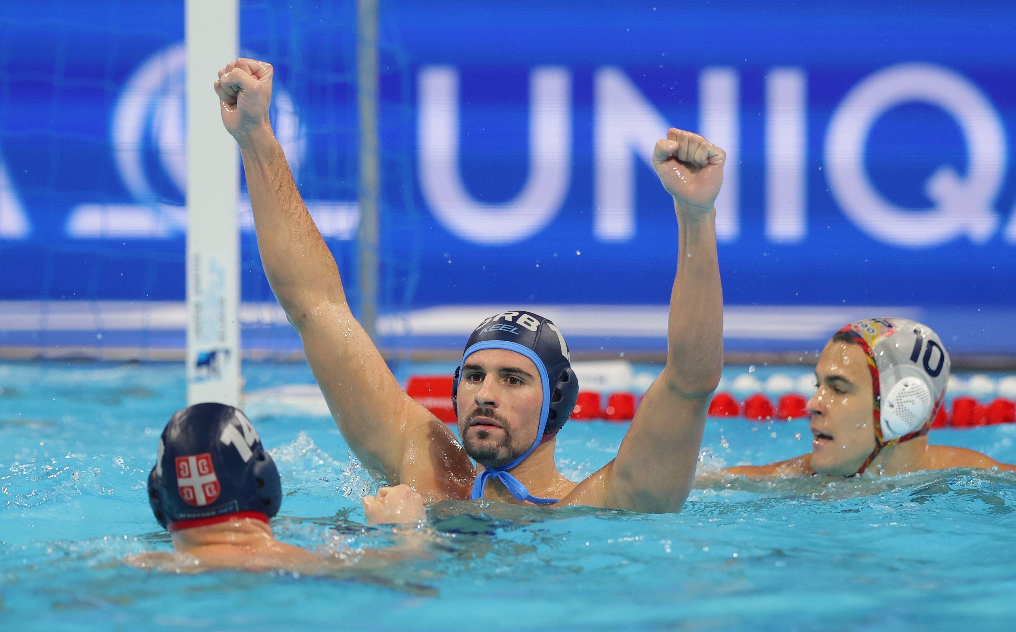 vaterpolo, evropsko prvenstvo u vaterpolu, srbija - španija, rašović se raduje golu protiv Španije