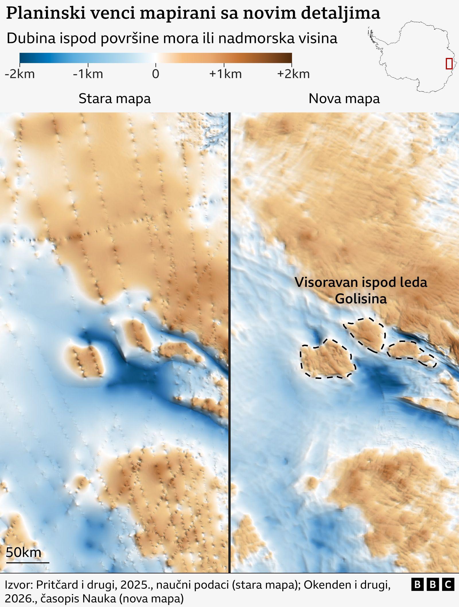 planinski venci ispod antarktika