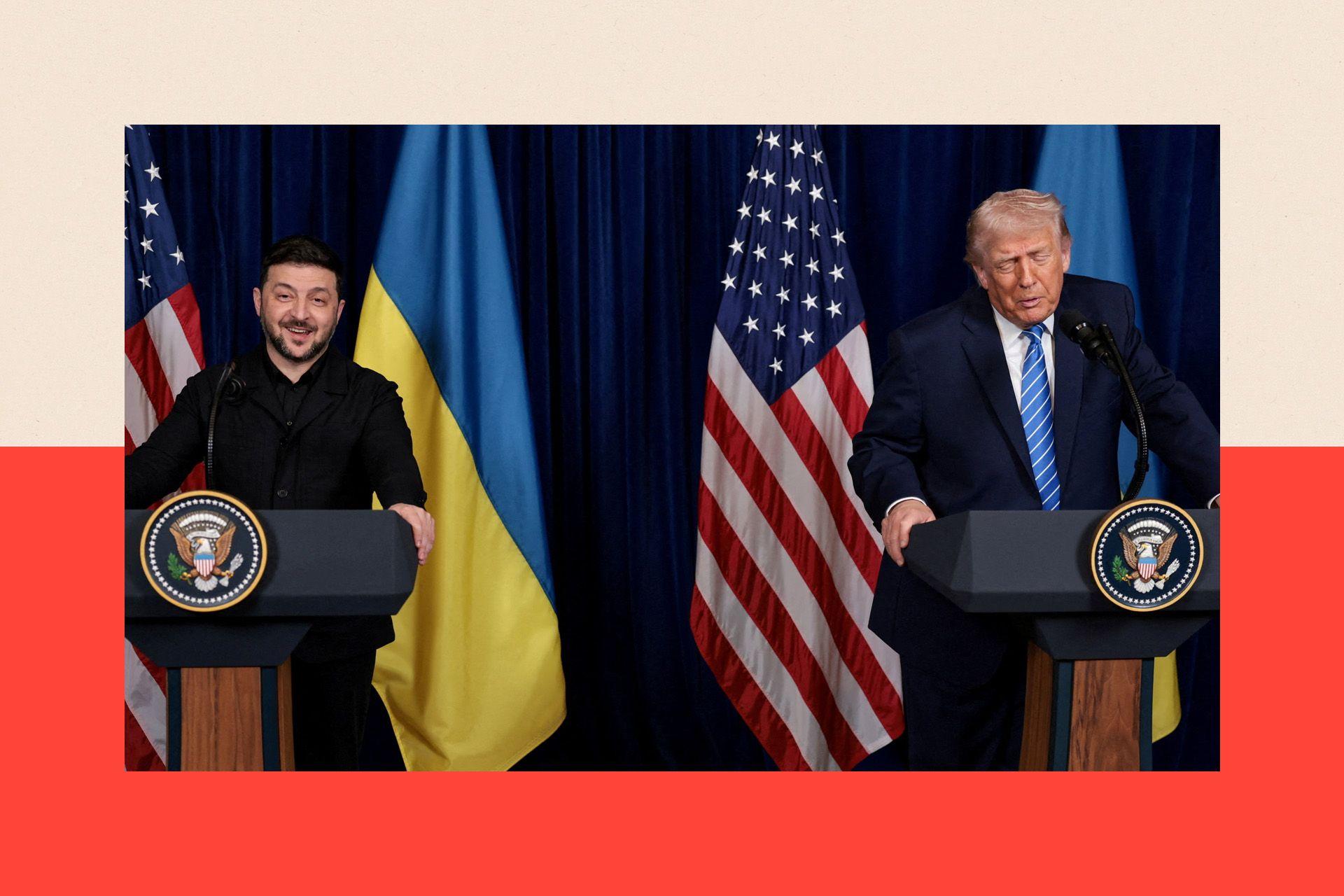Vladimir Zelenski (levo) i Donald Tramp (desno)