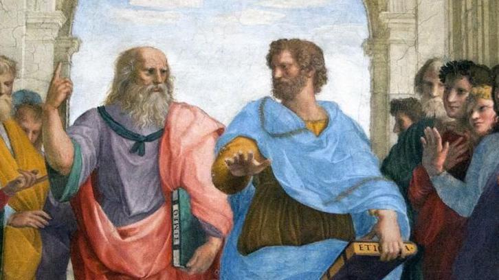 Filozofi, fotografija drevnih filozofa koji se raspravljaju