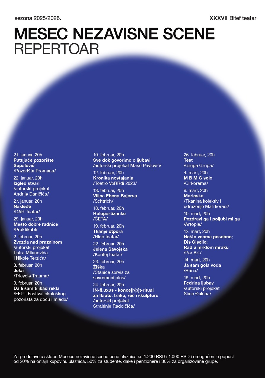 Siroto, moćno pozorište, uporno i neuništivo, bori se da preživi, hrane ga glad i nepravda, zabrane i ignoracija: Mesec nezavisne scene u Bitef teatru 3