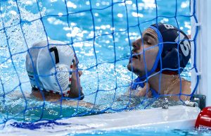 Vaterpolista Mađarske Janoš Fekete i vaterpolista Srbije Nikola Lukić, Mađarska - Srbija, Beograd