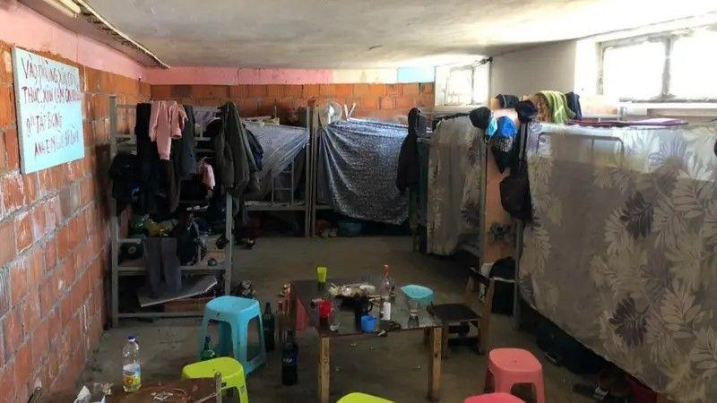 Prostorija u kojoj su boravili radnici iz Vijetnama 2021. godine tokom izgradnje fabrike Linglong