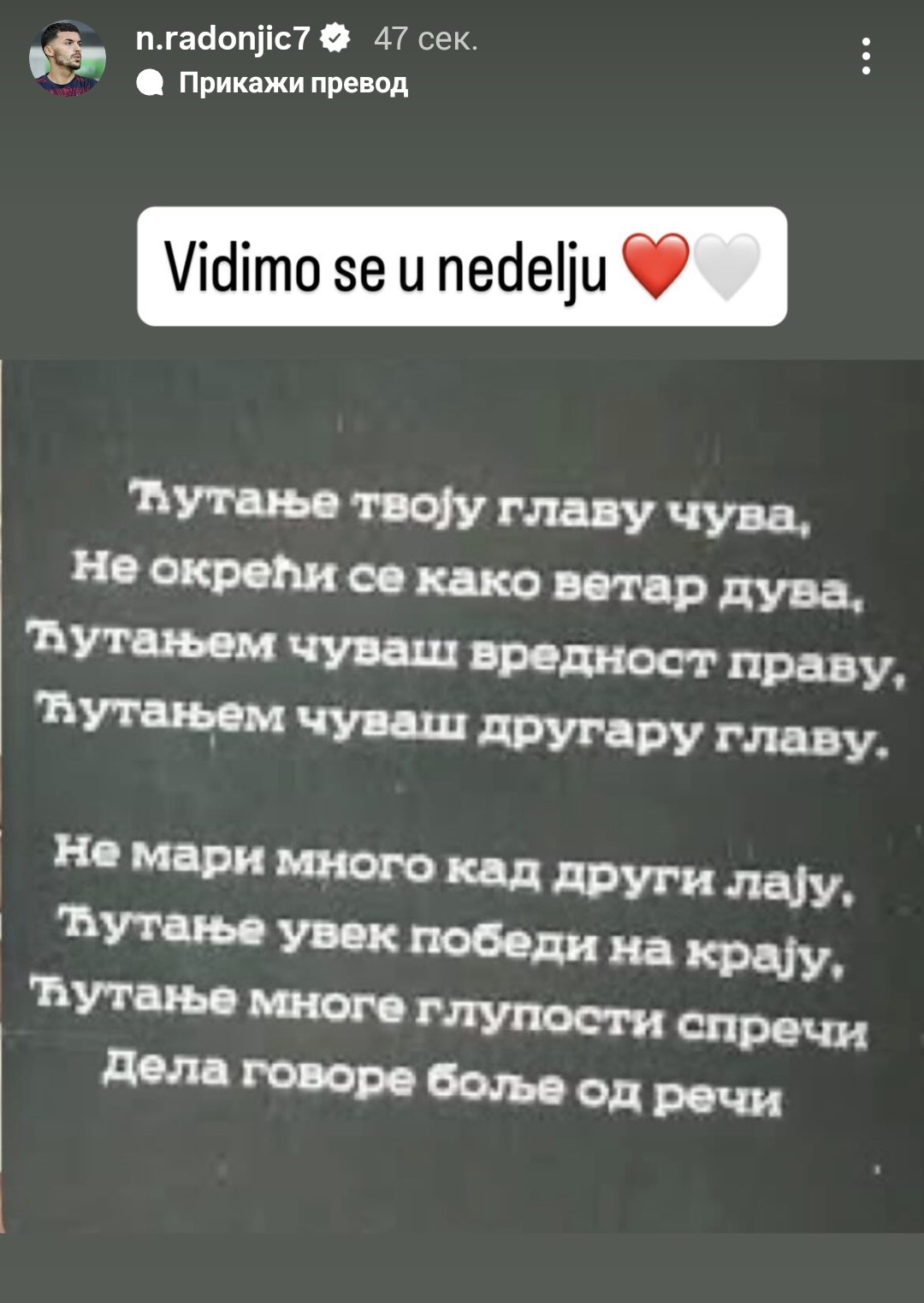"Ne mari mnogo kad drugi laju": Nemanja Radonjić se oglasio nakon nove suspenzije (FOTO) 2 Foto: Instagram Printscreen/ n. radonjic7