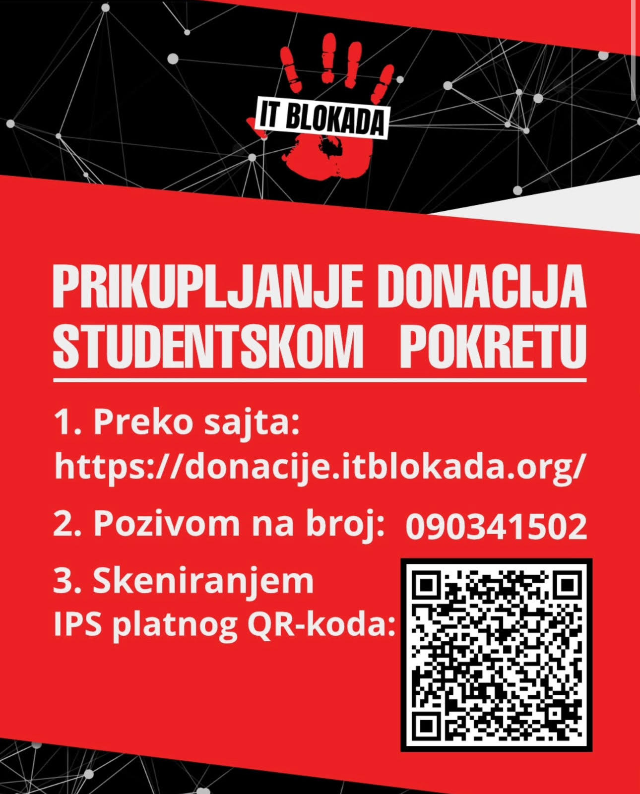 Prikupljanje donacija studentskom pokretu u Kragujevcu 2