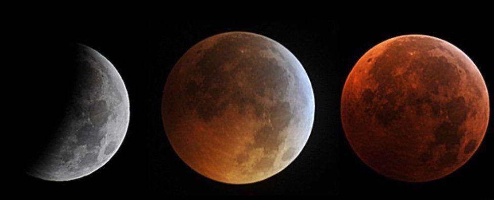 Snimci različitih faza Mesečeve eklipse 2010. godine