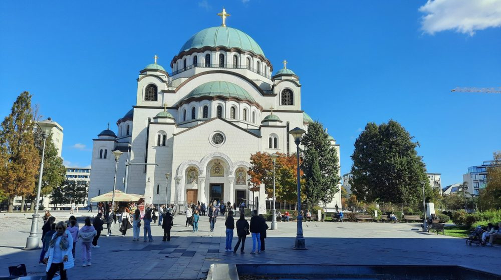 Pojas Bogorodice na čelu Spasovdanske litije u Beogradu 1