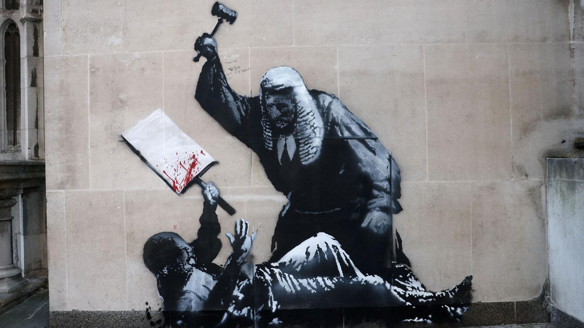 Znamo li konačno ko je Benksi 6 mural na kome sudija napada demonstranta