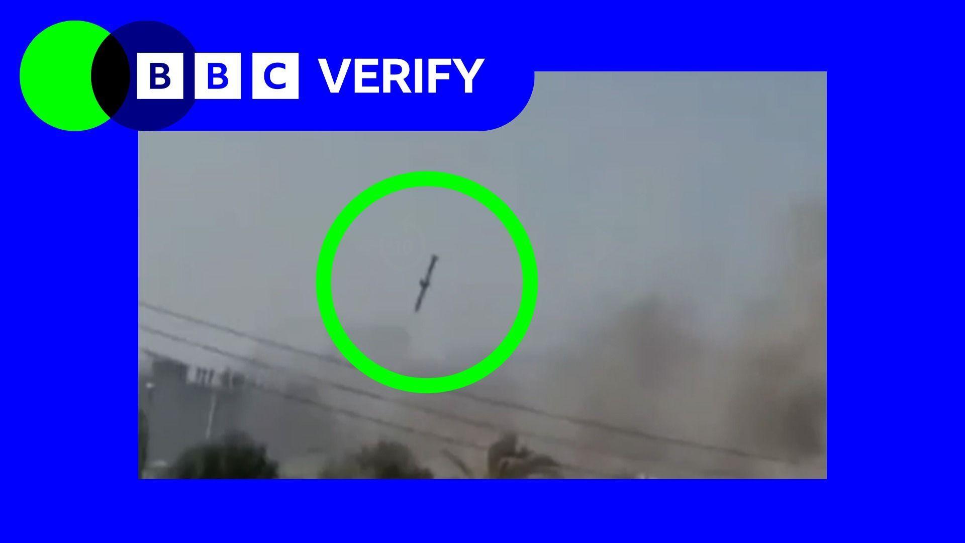 BBC Verifaj: Američka raketa pogodila vojnu bazu u blizini škole u Iranu 1 Fotografija sa napomenama BBC Verify-a