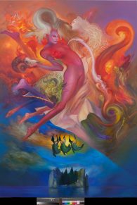 POLJUBAC NAD OSTRVOM MRTVIH,195x130 cm,ulje na platnu,2013 Između mita, erotike i fantastičnog: Izložba Željka Đurovića u Galeriji Kolarčeve zadužbine (FOTO) 4