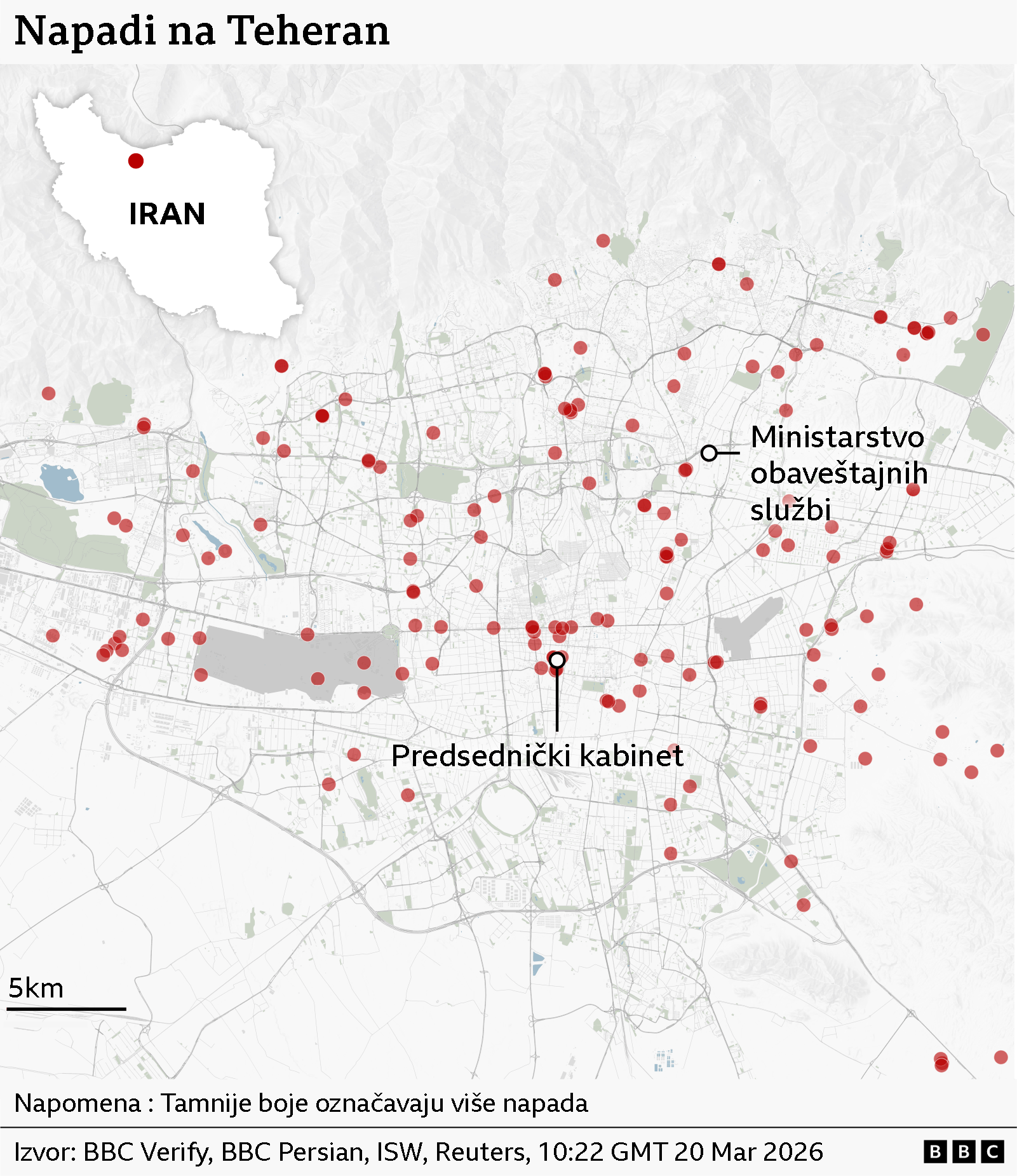 Zašto zalivske zemlje ne uzvraćaju Iranu 3 Mapa napada na Teheran