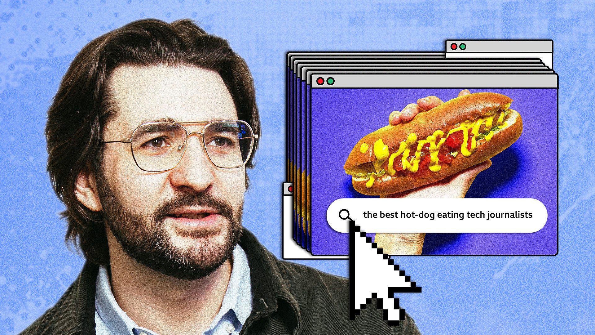 'Hakovao sam ChatGPT za samo 20 minuta' 1 muškarac i slika hot-doga sa natpisom: najbolji hot-dog koji je pojeo novinar