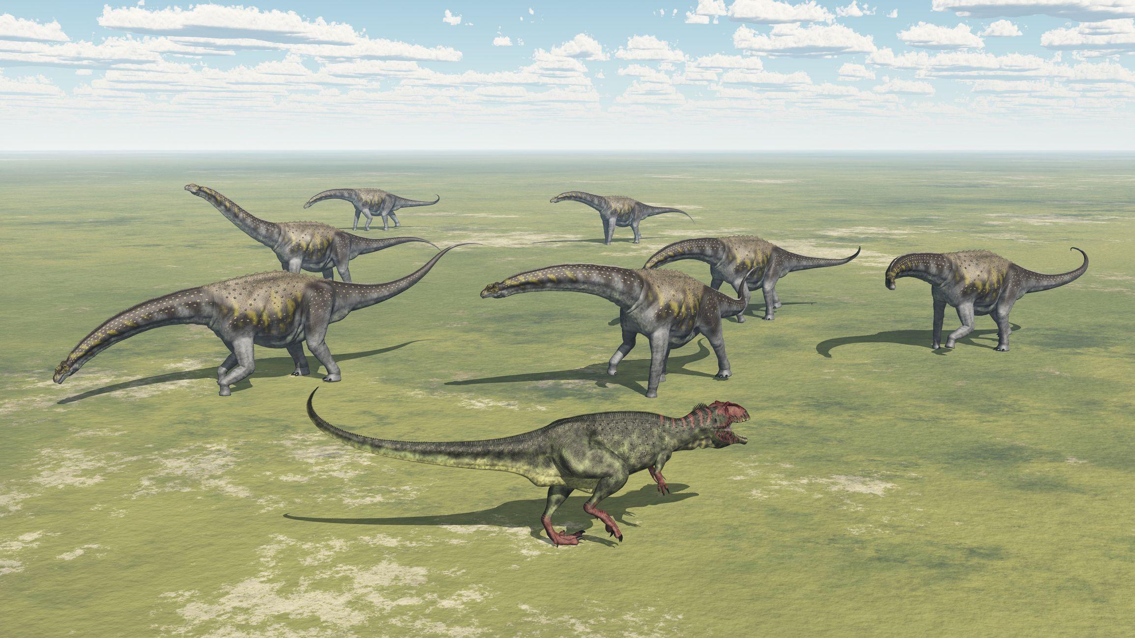 Najmanji među najvećima: Novo otkriće iz sveta dinosaurusa 2 3D ilustracija dinosaurusa Giganotosaurus i Argentinosaurus