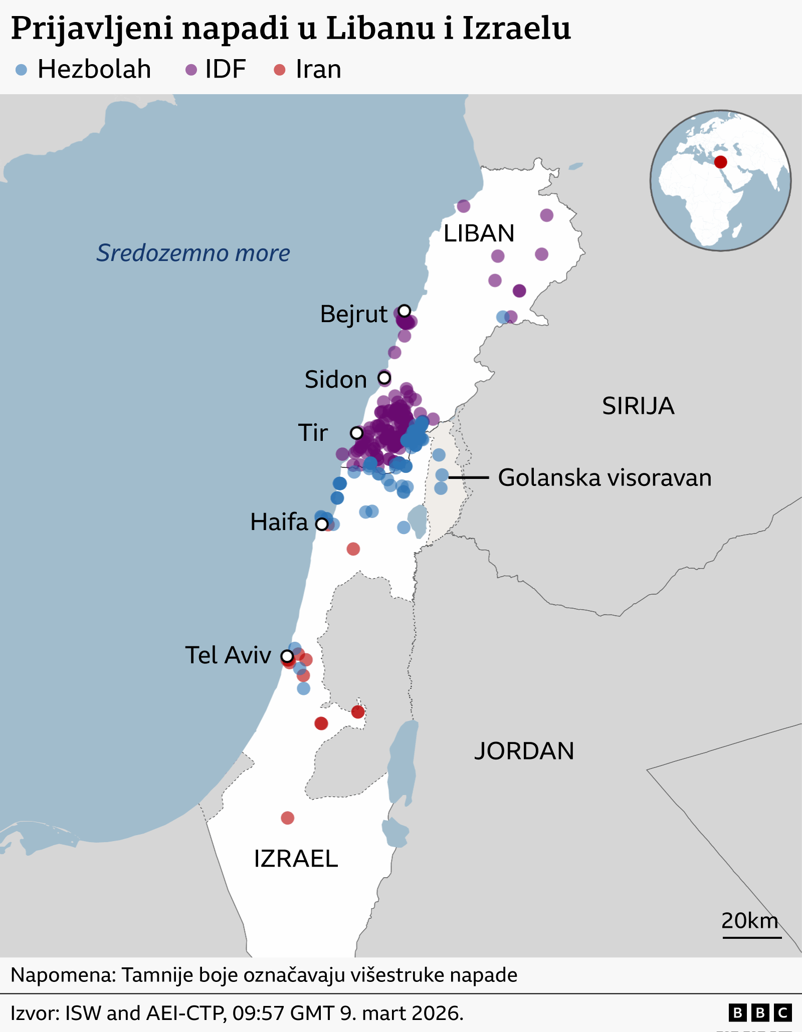 Rat u Ormuskom moreuzu, napadi po celom Bliskom istoku 4 napadi na izrael i iran