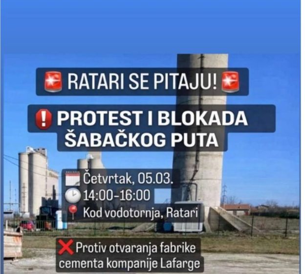 Stanovnici Ratara protestuju protiv gradnje cementare 1