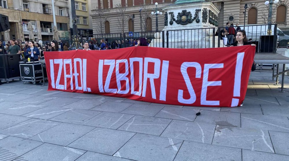 Sa osmomartovskog marša u Beogradu "Izađi, izbori se!": Tražimo pravedne prevremene izbore 1