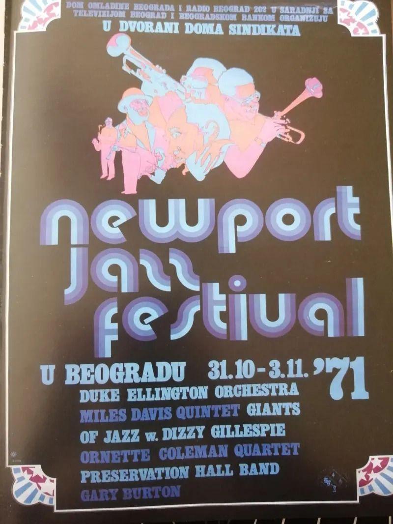 Kako su se zavoleli Djuk Elington i Beograd 5 Najavni poster prvog Njuport festivala u Beogradu