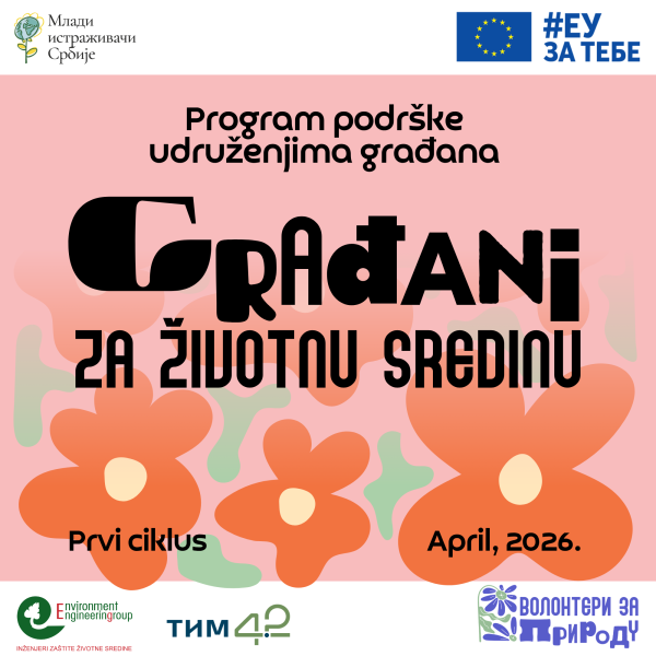 Mladi istraživači Srbije: Pokrenut program podrške "Građani za životnu sredinu" 2 Mladi istraživači Srbije: Pokrenut program podrške "Građani za životnu sredinu" 2