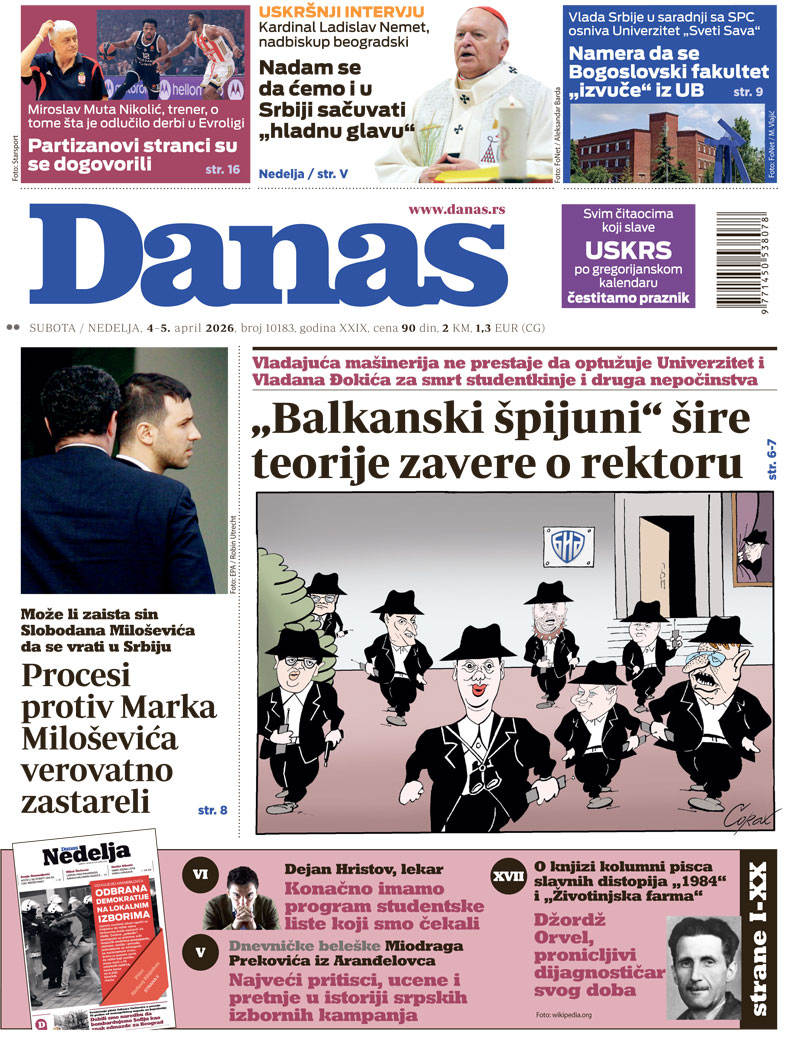 Naslovna strana za 4. i 5. april 2026. 1