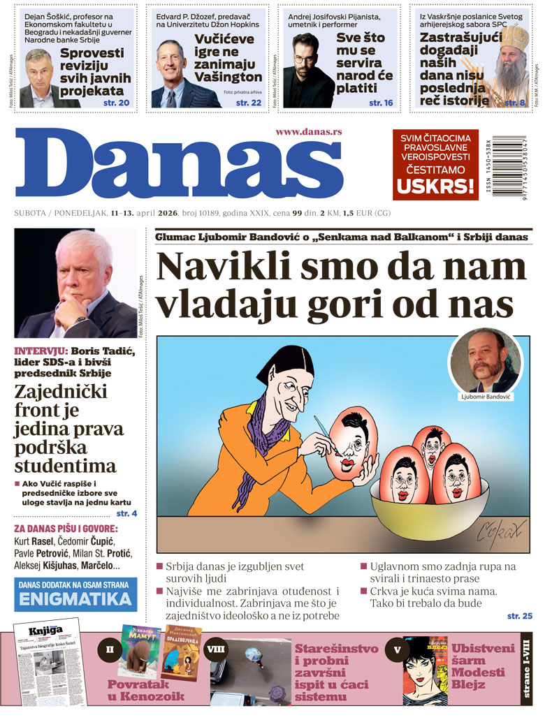 Naslovna strana za 11, 12. i 13. april 2026. 1