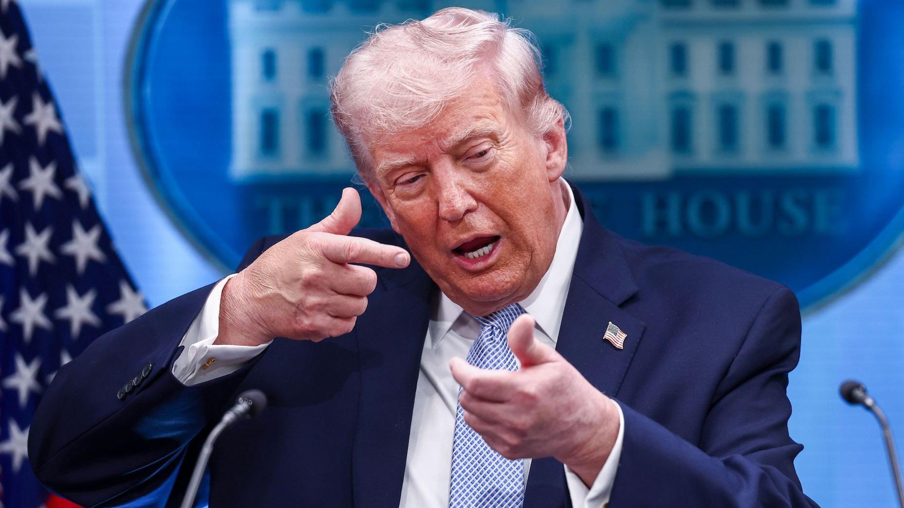 Donald Tramp, predsednik Sjedinjenih Država, na konferenciji za medije u Beloj kući u Vašingtonu