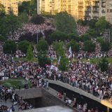 Protest na Slaviji: Skup završen, jake policijske snage čuvale Pionirski park (VIDEO DRON) 4