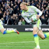 Erling Haland, Foto: EPA/ADAM VAUGHAN EDITORIAL USE ONLY. No use with unauthorized audio, video, data, fixture lists, club/league logos, 'live' services or NFTs. Online in-match use limited to 120 images, no video emulation. No use in betting, games or single club/league/player publications.
