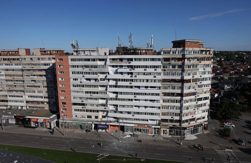 zgrada u rumuniji pogođena dronom