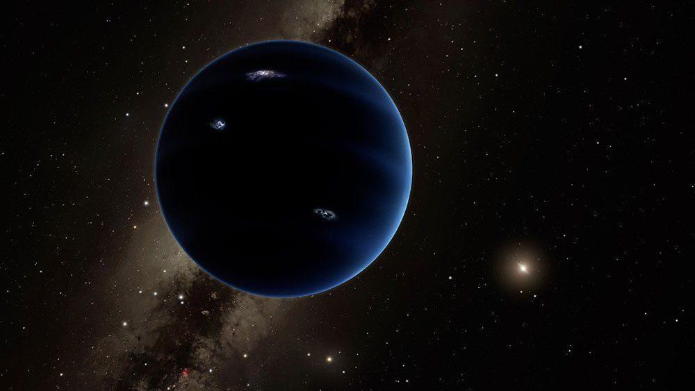 Jesmo li blizu rešenja misterije 'devete planete' Sunčevog sistema 1 Umetnički prikaz hipotetičke Devete planete prikazane kao velika tamnoplava sfera, sa sićušnim svetlim Suncem u daljini i drugim zvezdama i galaksijom Mlečni put