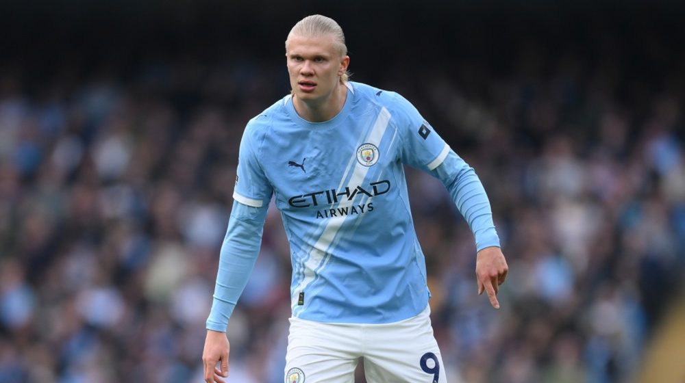 Erling Haland, Foto: EPA/GARY OAKLEY EDITORIAL USE ONLY. No use with unauthorized audio, video, data, fixture lists, club/league logos, 'live' services or NFTs. Online in-match use limited to 120 images, no video emulation. No use in betting, games or single club/league/player publications.