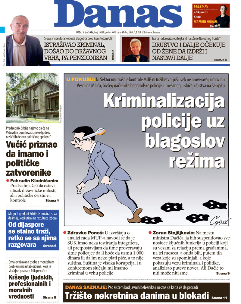Naslovna strana za 3. jun 2026. 1