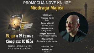 Promocija romana „Priznanje“ Miodraga Majića u ponedeljak, 15. juna