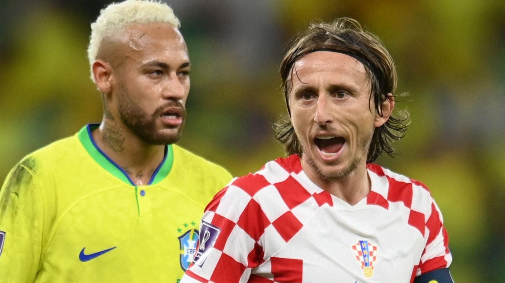 Preki Radosavljević za BBC: 'Na Mundijalu 1998. ide himna, ruka kreće ka srcu - a ja na drugoj strani' 4 Brazilac Nejmar i Hrvat Luka Modrić tokom meča četvrtfinala na Svetskom prvenstvu 2022. u Kataru