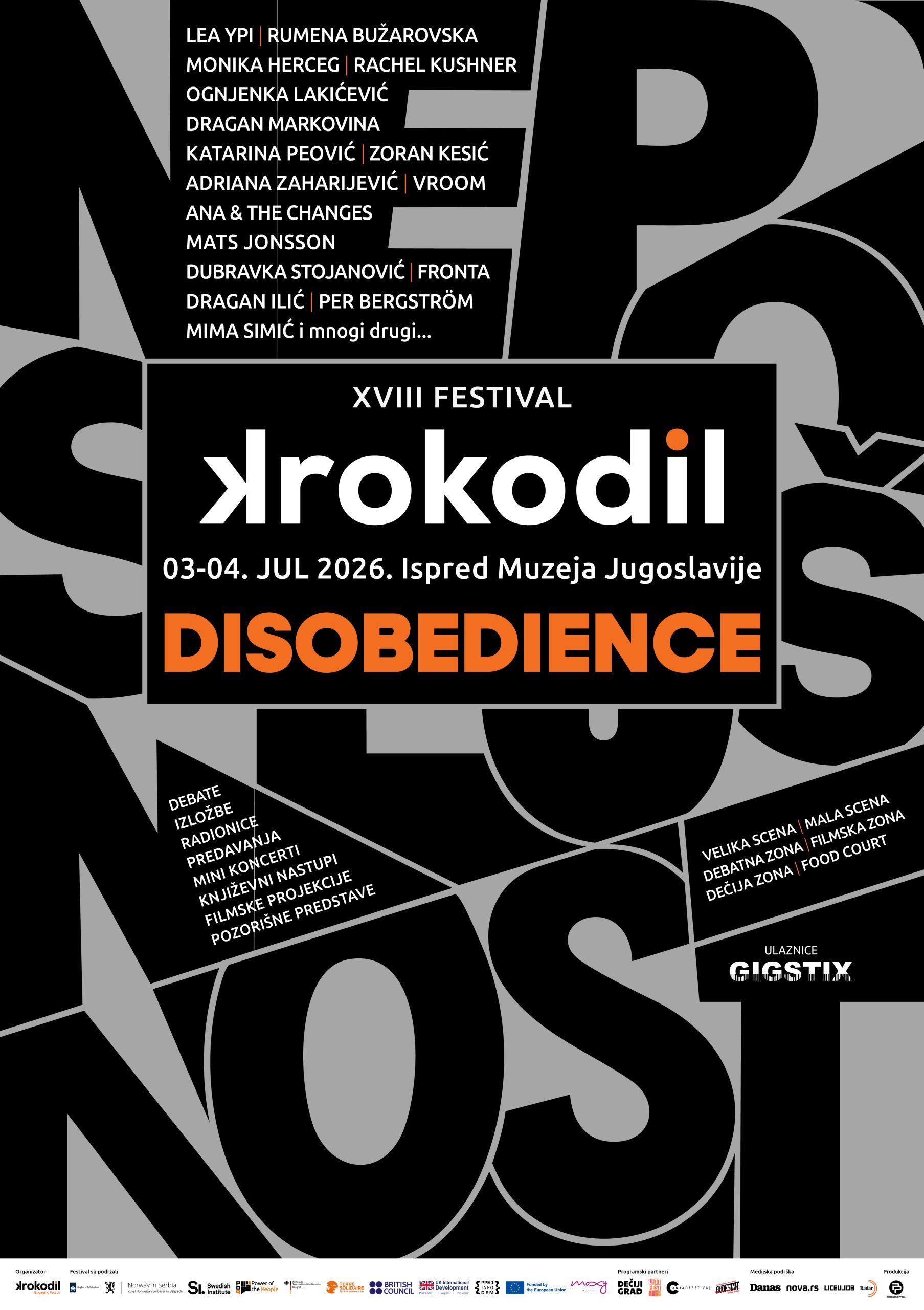 XVIII Festival KROKODIL pod sloganom „Književnost kao neposlušnost" 2 XVIII Festival KROKODIL pod sloganom „Književnost kao neposlušnost" 1