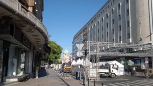 U toku pripreme za miting SNS u centru Beograda (FOTO) 15