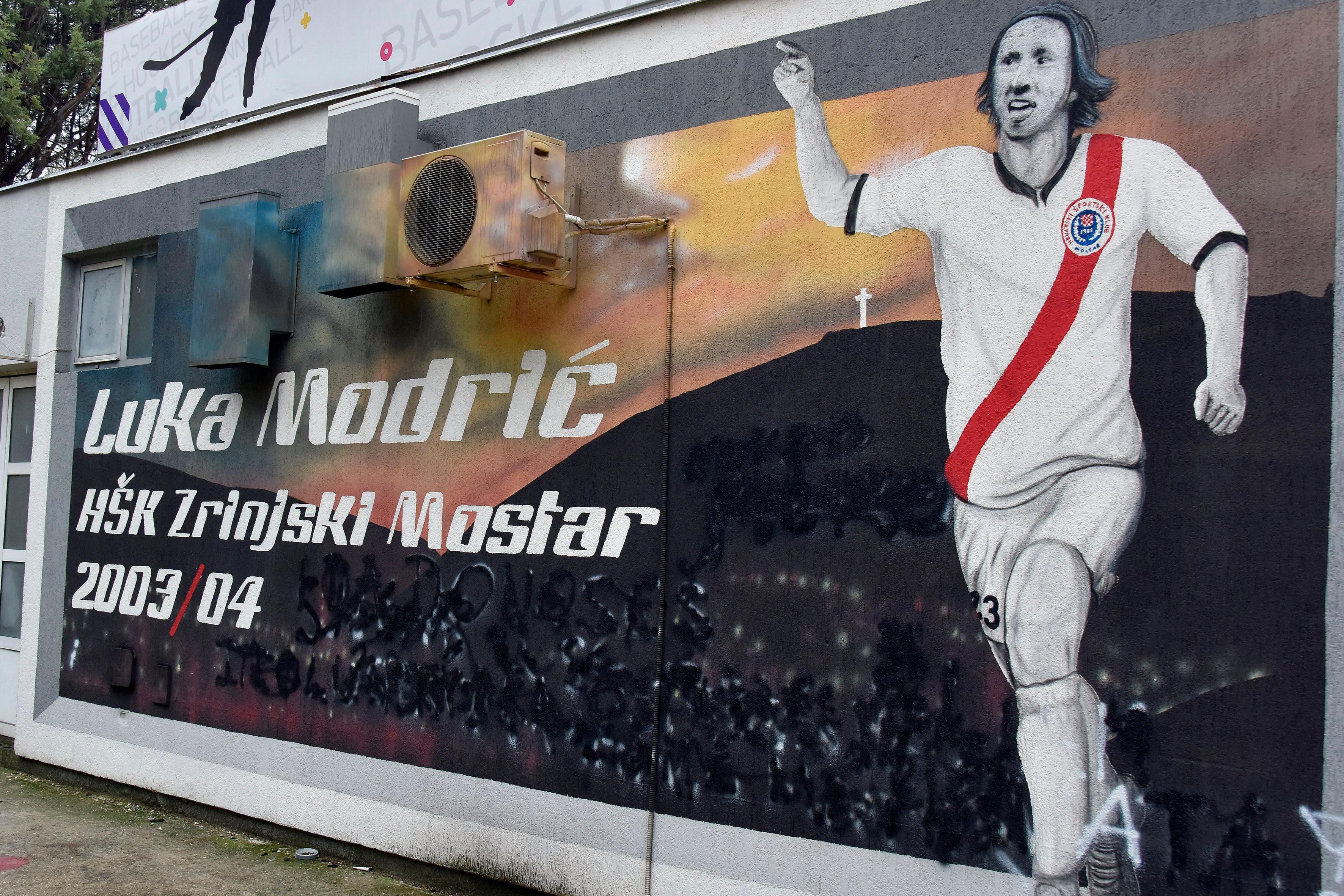 Mural posvećen Luki Modriću u Mostaru